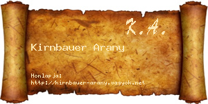 Kirnbauer Arany névjegykártya